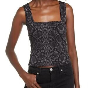 NWT- Leith (Nordstrom)- Cropped Tank in Snake Print- Women's Large